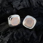 Rose-Quartz-American-Sophia-Solitaire-Stud-Pink-925-Sterling-Silver-Earring