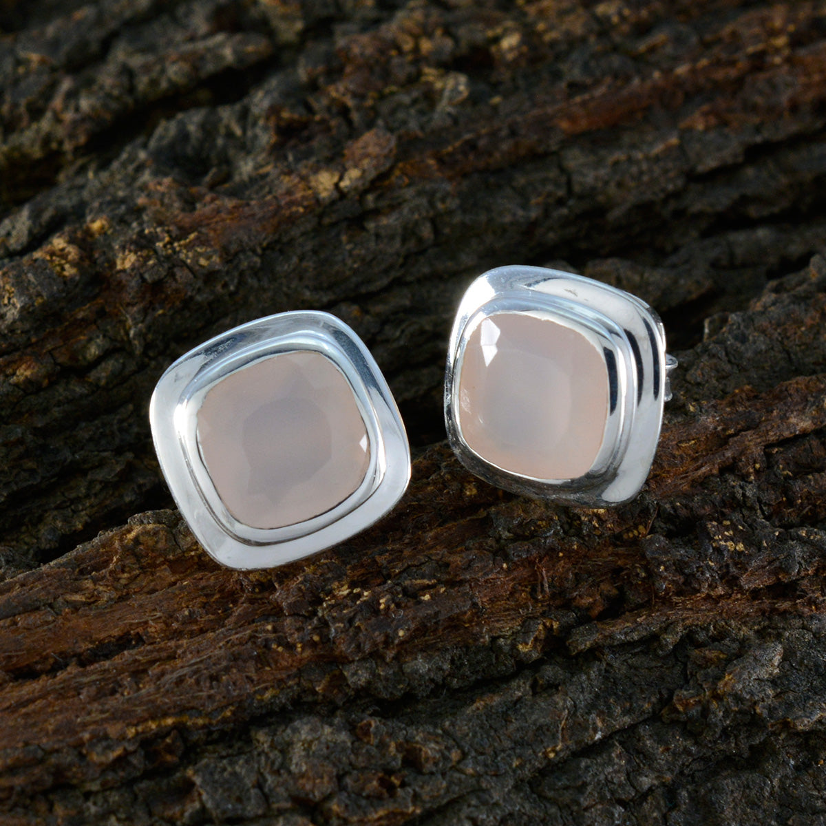 Rose-Quartz-American-Sophia-Solitaire-Stud-Pink-925-Sterling-Silver-Earring