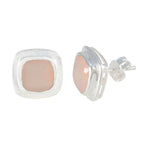 Rose-Quartz-American-Sophia-Solitaire-Stud-Pink-925-Sterling-Silver-Earring