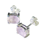 Rose-Quartz-Korean-Bruna-Solitaire-Stud-Pink-Sterling-Silver-Earring
