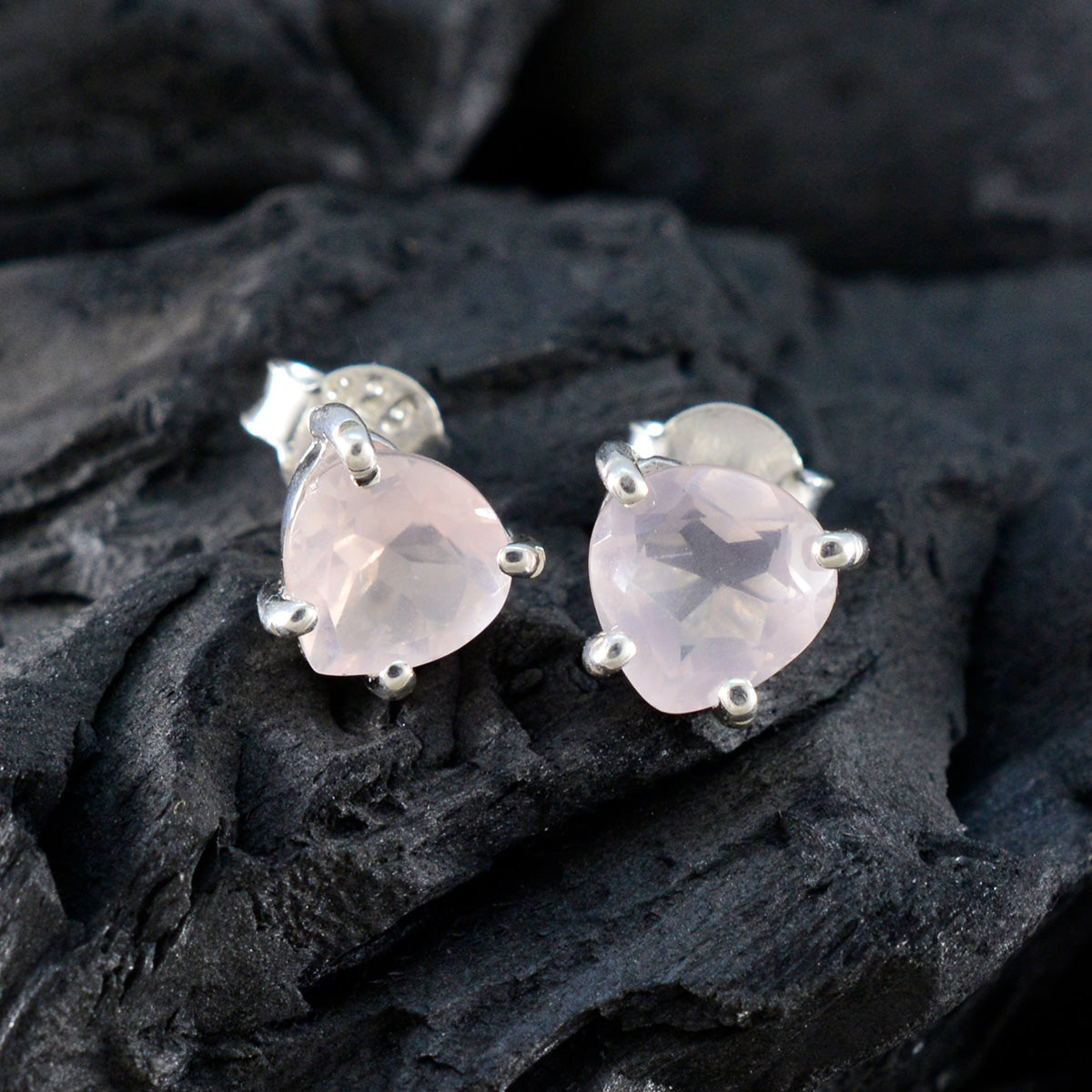Rose-Quartz-Spanish-Isabella-Solitaire-Stud-Pink-Silver-Earring