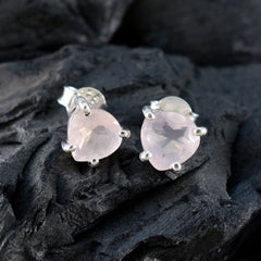 Rose-Quartz-Spanish-Isabella-Solitaire-Stud-Pink-Silver-Earring