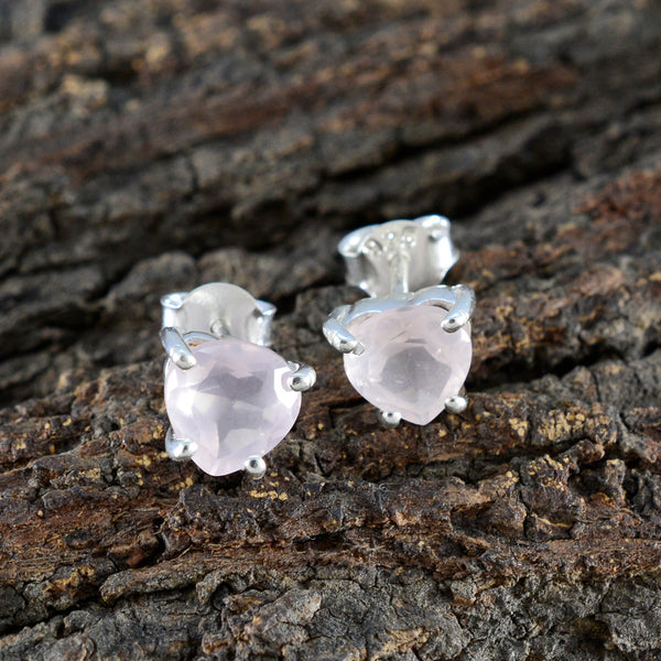 Rose-Quartz-Spanish-Isabella-Solitaire-Stud-Pink-Silver-Earring