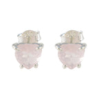 Rose-Quartz-Spanish-Isabella-Solitaire-Stud-Pink-Silver-Earring