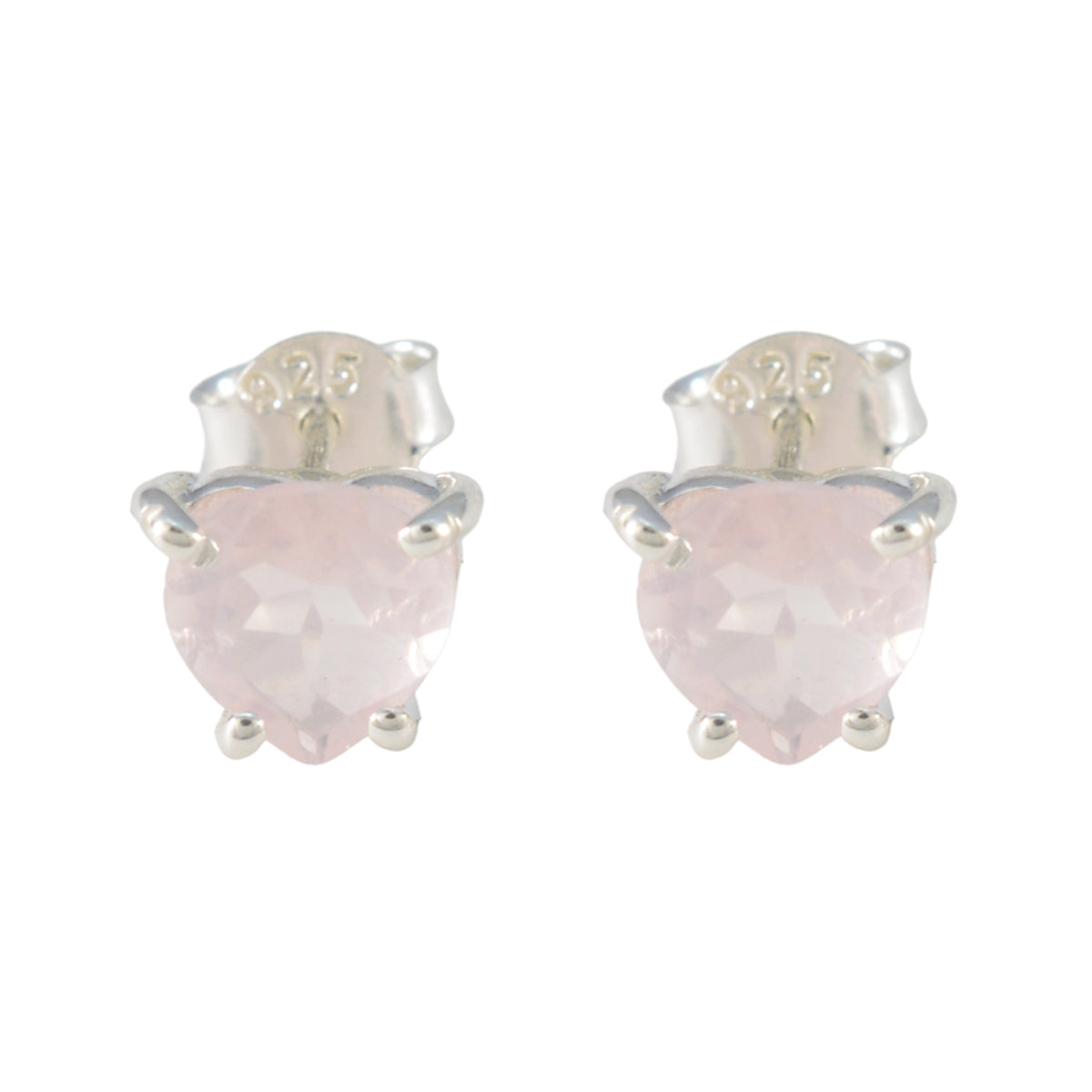 Rose-Quartz-Spanish-Isabella-Solitaire-Stud-Pink-Silver-Earring