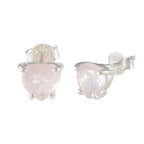 Rose-Quartz-Spanish-Isabella-Solitaire-Stud-Pink-Silver-Earring