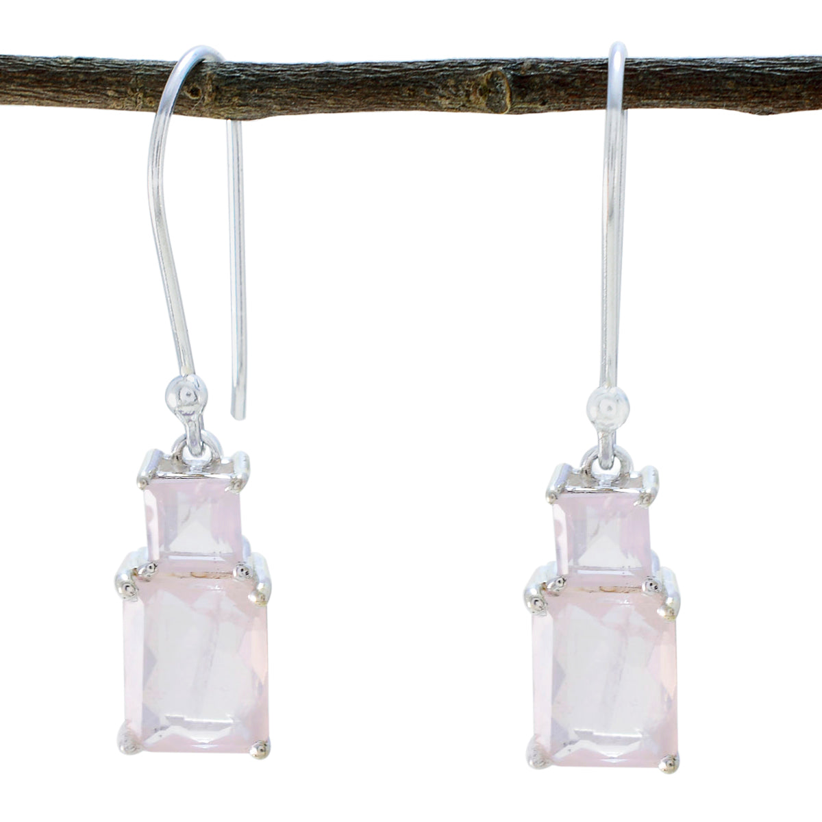 Rose-Quartz-Japanese-Teresa-Toi-et-Moi-Dangle-Pink-925-Sterling-Silver-Earring