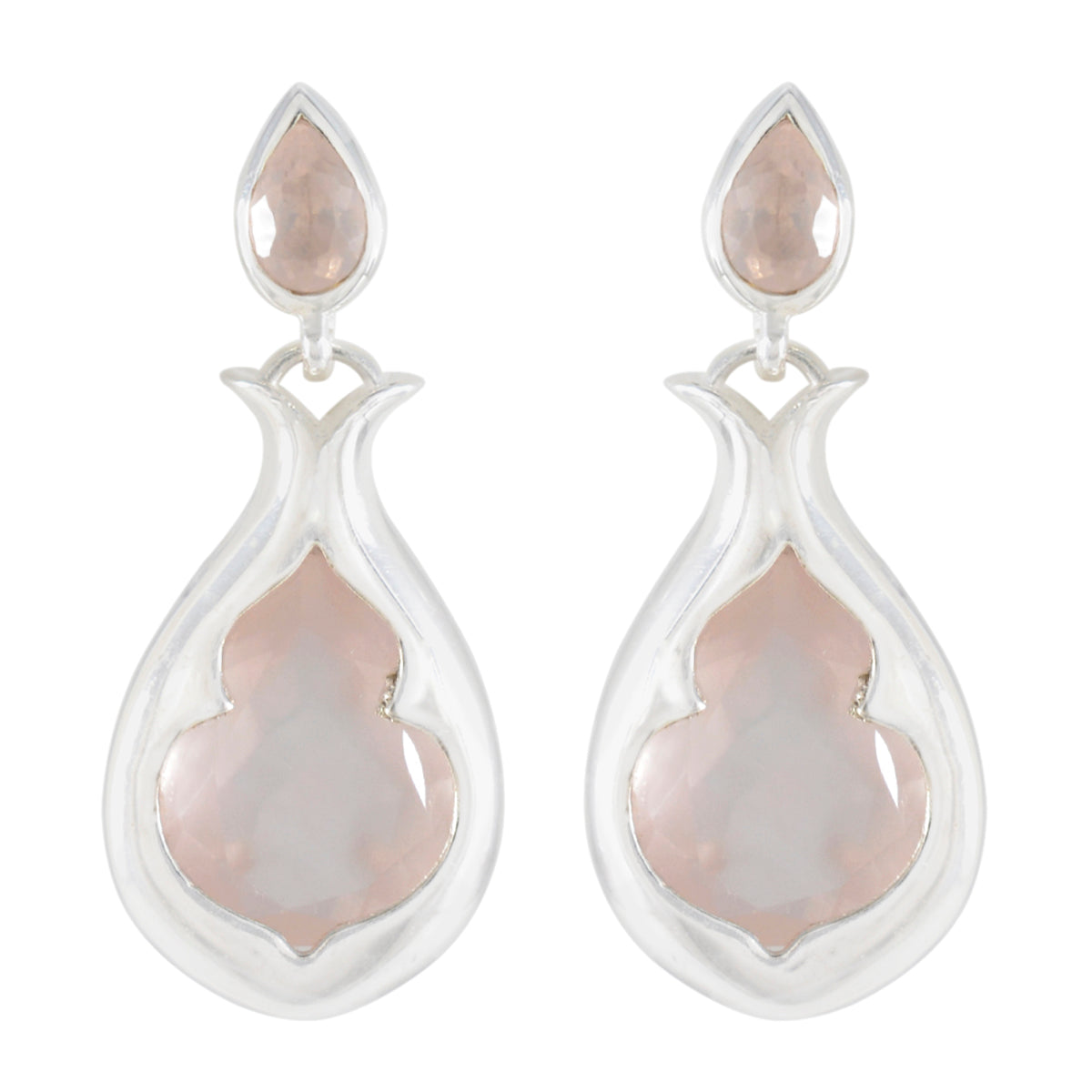 Rose-Quartz-Japanese-Isabella-Toi-et-Moi-Stud-Pink-92.5-Silver-Earring Image principale du produit