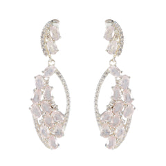 Rose-Quartz-American-Aiko-multiple-Stud-Pink-925-Silver-Earring