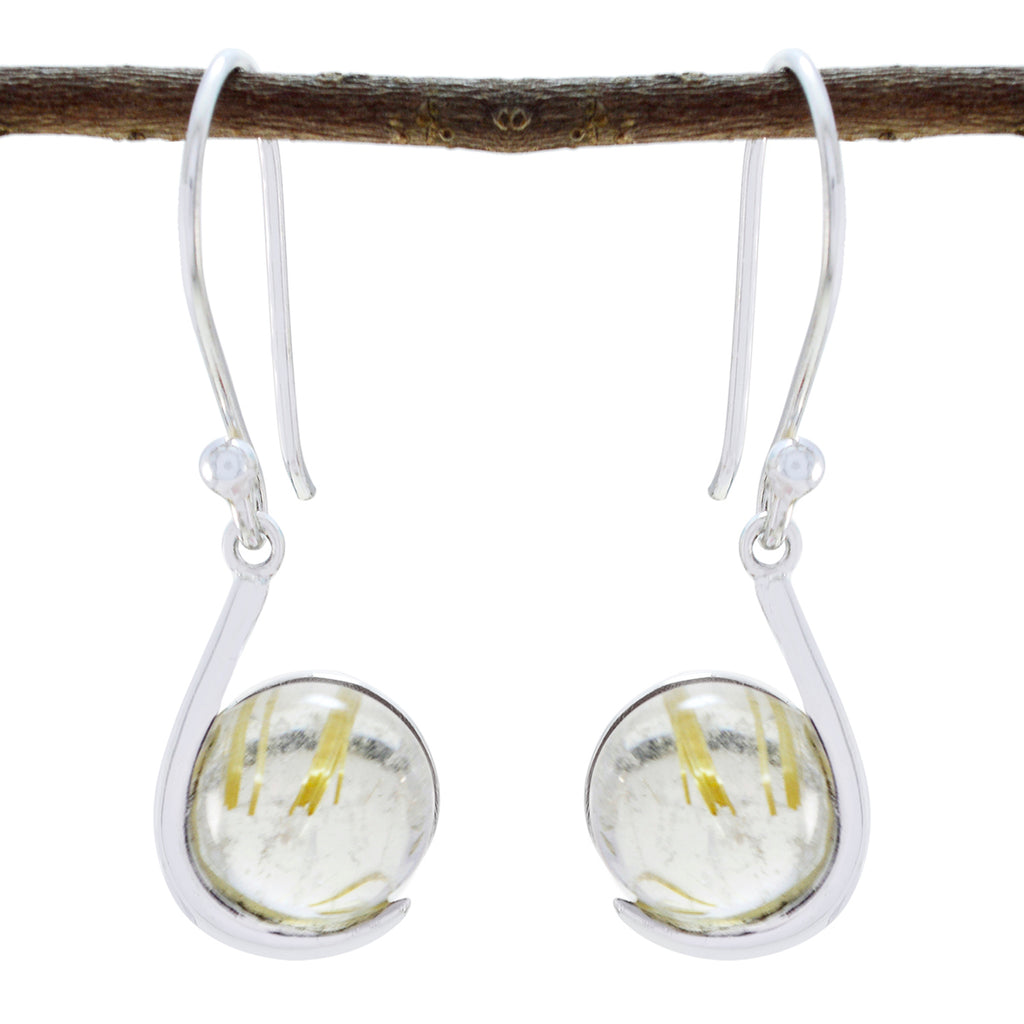 Rutile-Quartz-Italian-Victoria-Solitaire-Dangle-Yellow-92.5-Silver-Earring