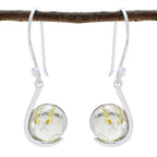 Rutile-Quartz-Italian-Victoria-Solitaire-Dangle-Yellow-92.5-Silver-Earring
