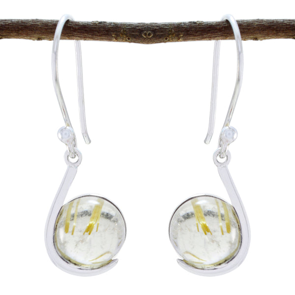 Rutile-Quartz-Italian-Victoria-Solitaire-Dangle-Yellow-92.5-Silver-Earring