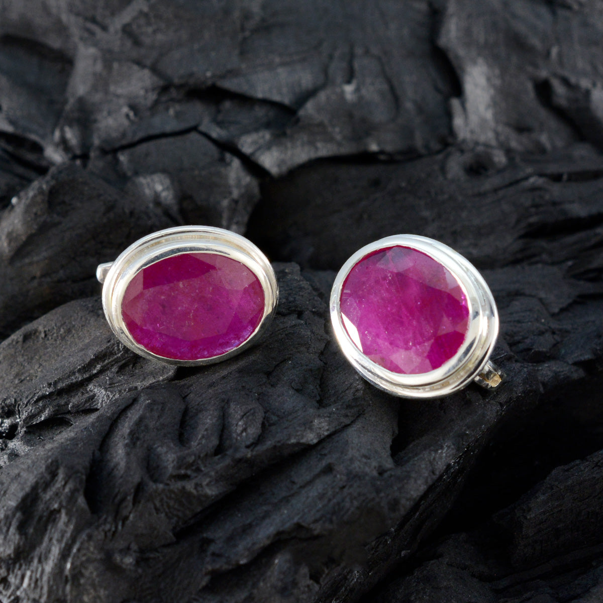 Ruby-Russian-Wen-Solitaire-Stud-Red-925-Sterling-Silver-Earring