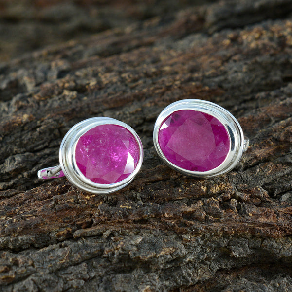 Ruby-Russian-Wen-Solitaire-Stud-Red-925-Sterling-Silver-Earring