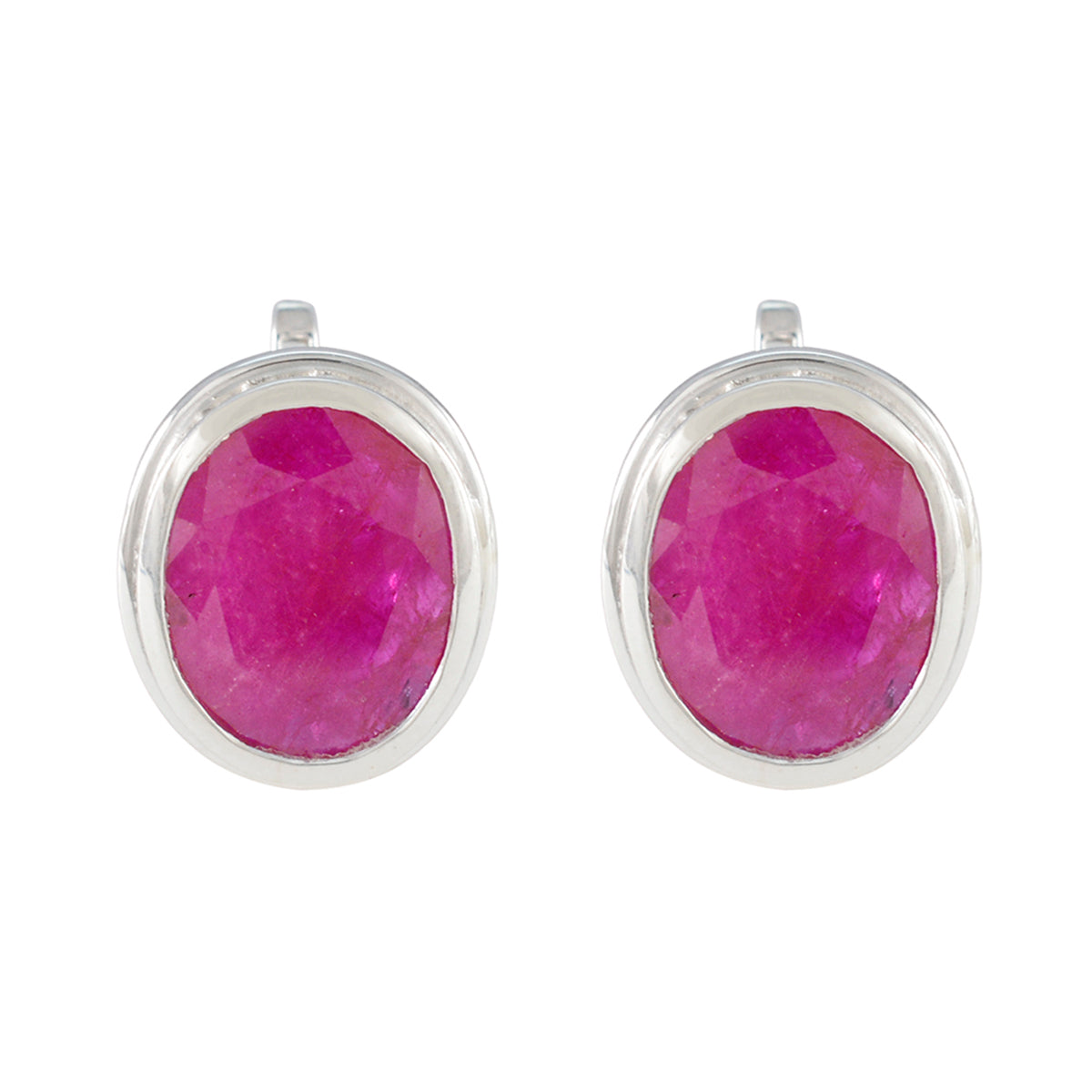 Ruby-Russian-Wen-Solitaire-Stud-Red-925-Sterling-Silver-Earring Huvudsaklig produktbild