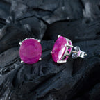 Ruby-Egyptian-Rosa-Solitaire-Stud-Red-92.5-Silver-Earring