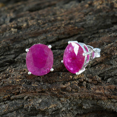 Ruby-Egyptian-Rosa-Solitaire-Stud-Red-92.5-Silver-Earring