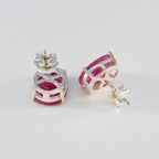 Ruby-Egyptian-Rosa-Solitaire-Stud-Red-92.5-Silver-Earring