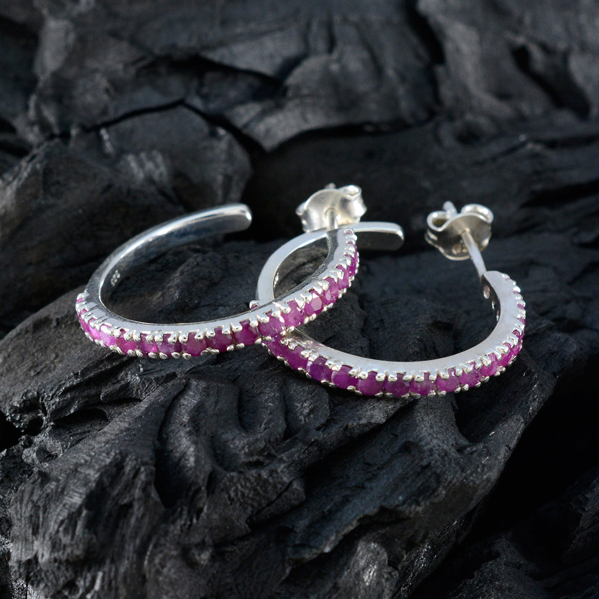 Ruby-Middle-Eastern-Sakura-multiple-Stud-Red-Sterling-Silver-Earring