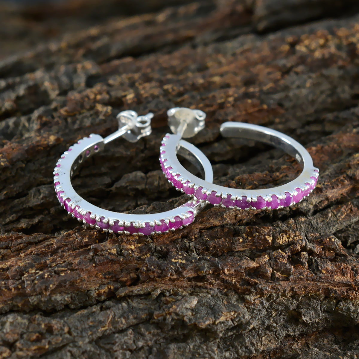 Ruby-Middle-Eastern-Sakura-multiple-Stud-Red-Sterling-Silver-Earring