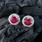 Ruby-CZ-American-Amanda-multiple-Stud-Red-Sterling-Silver-Earring