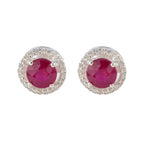 Ruby-CZ-American-Amanda-multiple-Stud-Red-Sterling-Silver-Earring