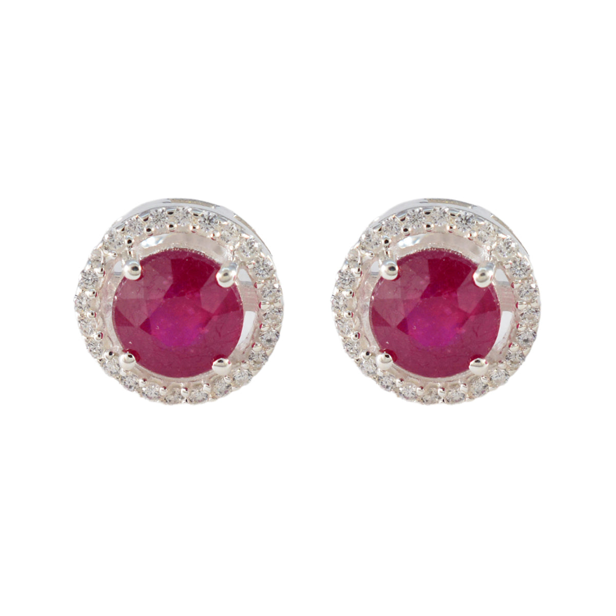 Ruby-CZ-American-Amanda-multiple-Stud-Red-Sterling-Silver-Earring