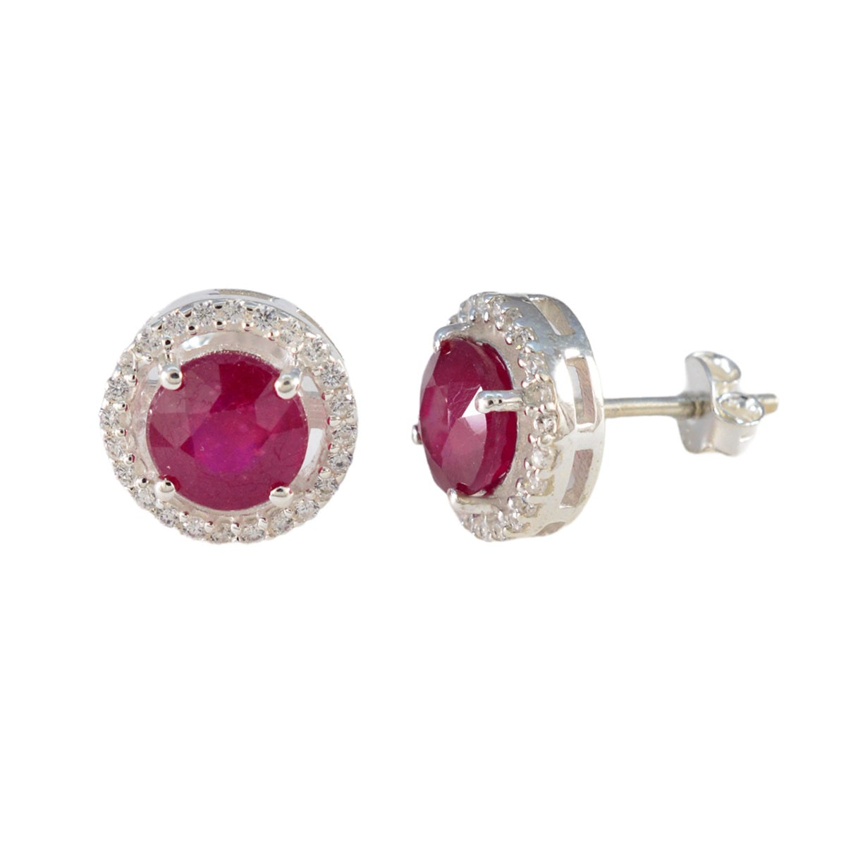 Ruby-CZ-American-Amanda-multiple-Stud-Red-Sterling-Silver-Earring