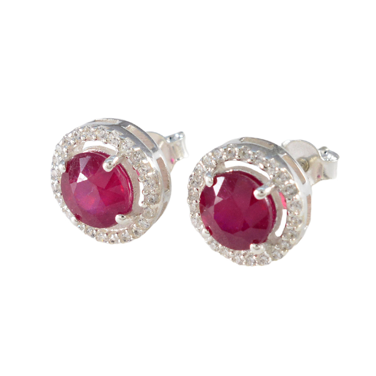 Ruby-CZ-American-Amanda-multiple-Stud-Red-Sterling-Silver-Earring