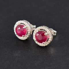 Ruby-CZ-American-Amanda-multiple-Stud-Red-Sterling-Silver-Earring