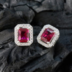 Ruby-CZ-Middle-Eastern-Micaela-multiple-Stud-Red-Silver-Earring