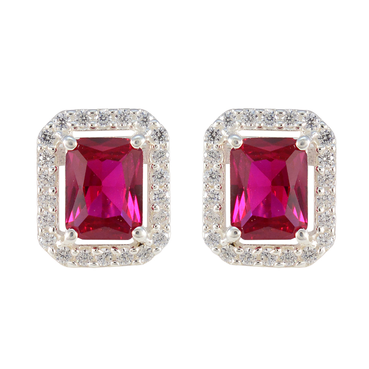 Ruby-CZ-Middle-Eastern-Micaela-multiple-Stud-Red-Silver-Earring