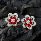 Ruby-CZ-American-Fernanda-multiple-Stud-Red-925-Silver-Earring