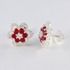 Ruby-CZ-American-Fernanda-multiple-Stud-Red-925-Silver-Earring