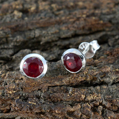 Ruby-CZ-American-Micaela-Solitaire-Stud-Red-92.5-Silver-Earring