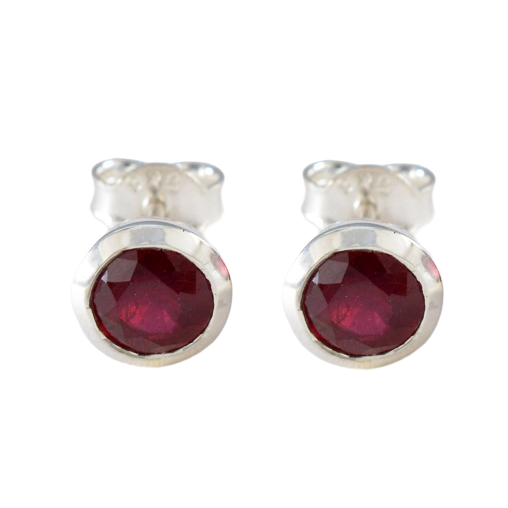 Ruby-CZ-American-Micaela-Solitaire-Stud-Red-92.5-Silver-Earring