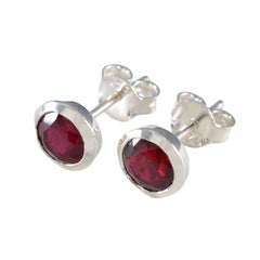 Ruby-CZ-American-Micaela-Solitaire-Stud-Red-92.5-Silver-Earring