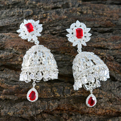 Ruby-CZ-Indian-Araya-multiple-Stud-Red-925-Sterling-Silver-Earring