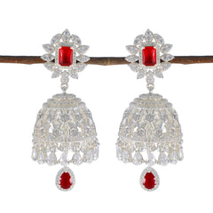 Ruby-CZ-Indian-Araya-multiple-Stud-Red-925-Sterling-Silver-Earring