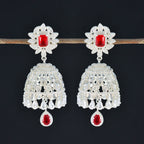 Ruby-CZ-Indian-Araya-multiple-Stud-Red-925-Sterling-Silver-Earring