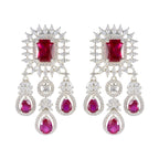 Ruby-CZ-Indian-Ayesha-multiple-Stud-Red-Silver-Earring