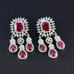 Ruby-CZ-Indian-Ayesha-multiple-Stud-Red-Silver-Earring