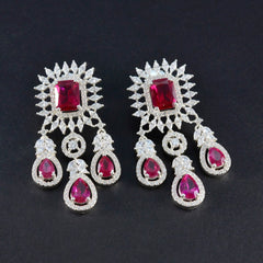 Ruby-CZ-Indian-Ayesha-multiple-Stud-Red-Silver-Earring