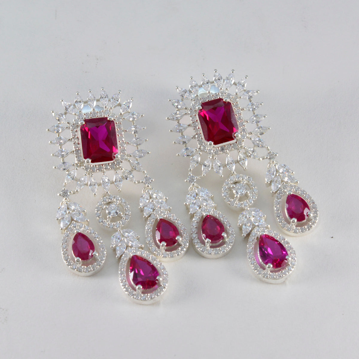 Ruby-CZ-Indian-Ayesha-multiple-Stud-Red-Silver-Earring