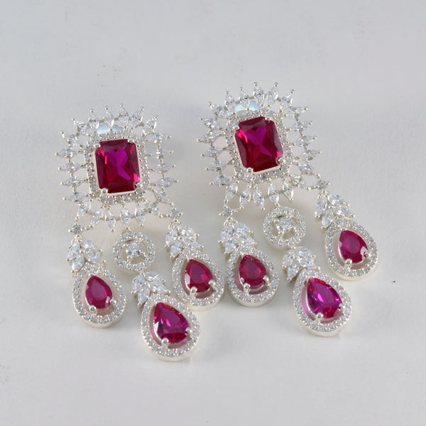 Ruby-CZ-Indian-Ayesha-multiple-Stud-Red-Silver-Earring