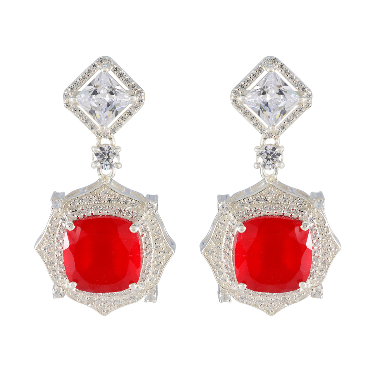 Ruby-CZ-Indian-Dewi-multiple-Stud-Red-Sterling-Silver-Earring