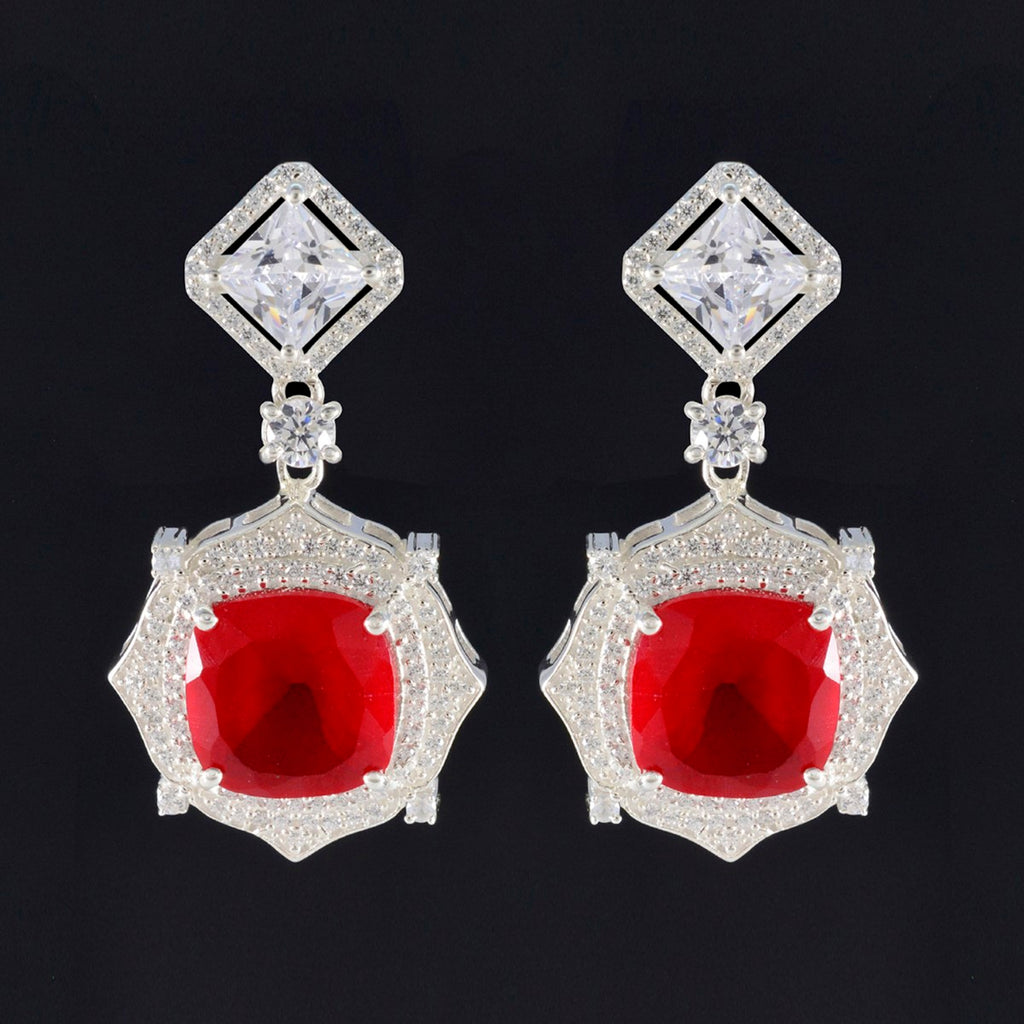 Ruby-CZ-Indian-Dewi-multiple-Stud-Red-Sterling-Silver-Earring