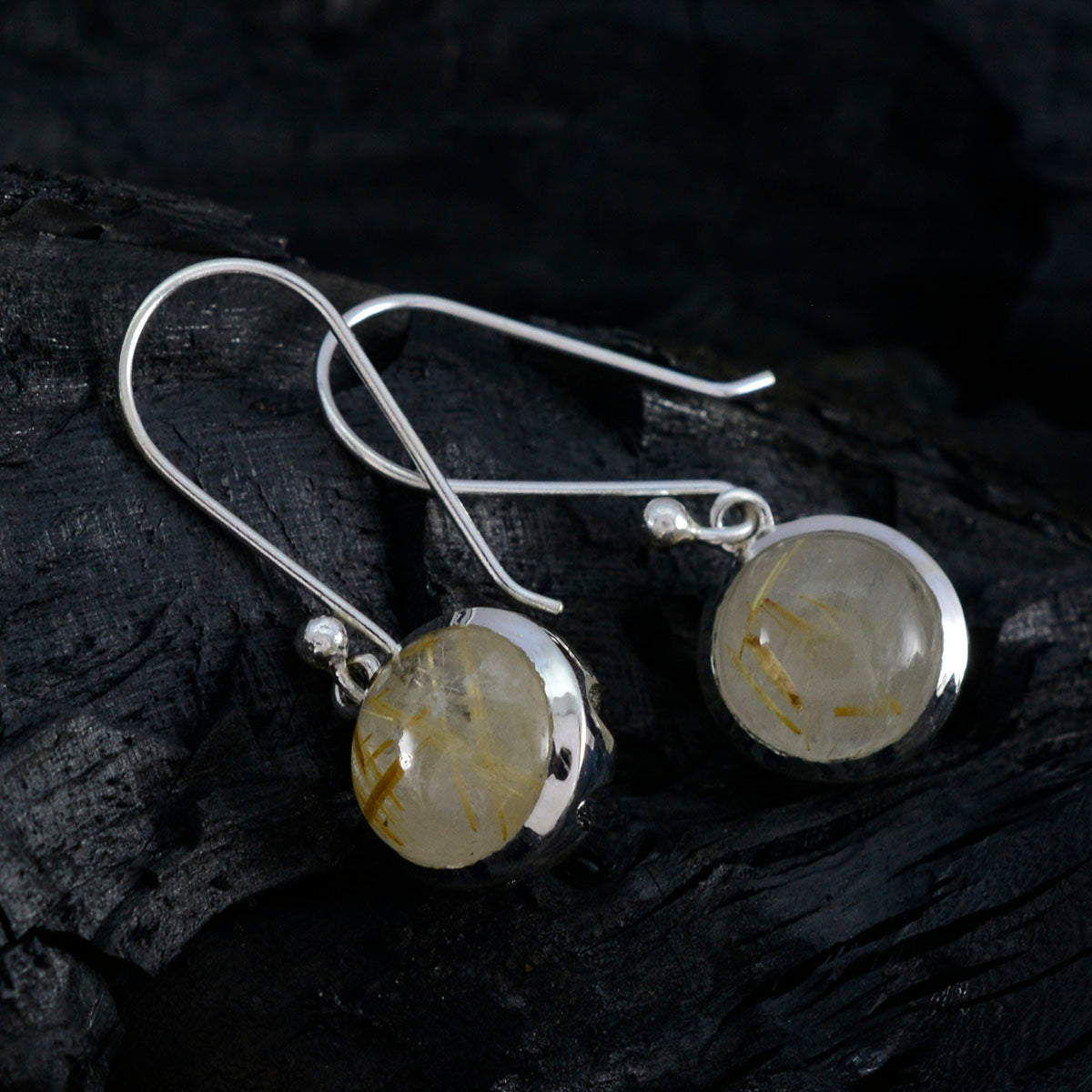 Rutile-Quartz-German-Eleanor-multiple-Dangle-Yellow-Sterling-Silver-Earring