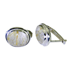 Rutile-Quartz-African-Ana-Solitaire-Stud-Yellow-925-Silver-Earring