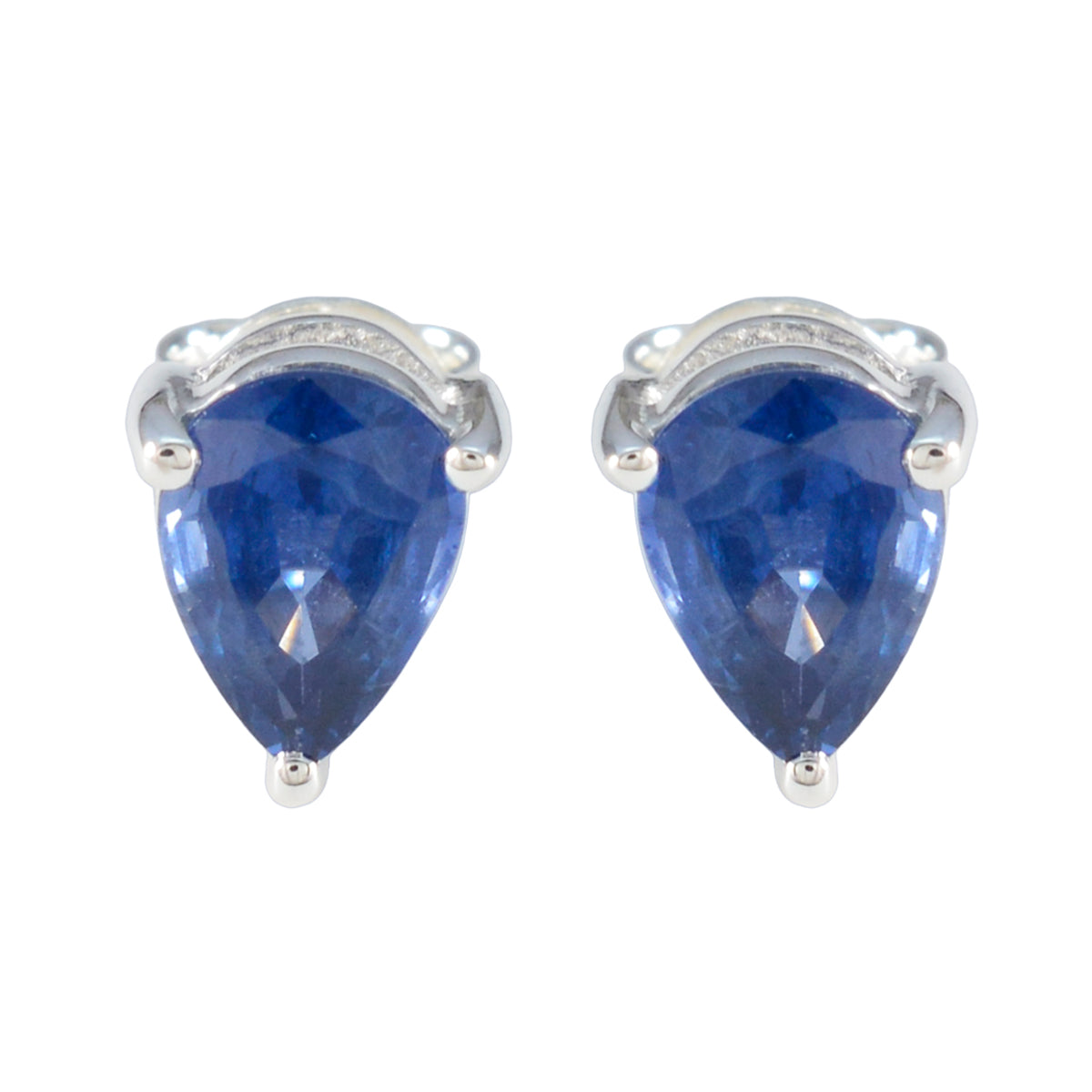 Blauer Saphir-cz-Deutsch-Seo-yeon-Solitär-Ohrstecker-Blau-Sterling-Silber-Ohrring Hauptbild